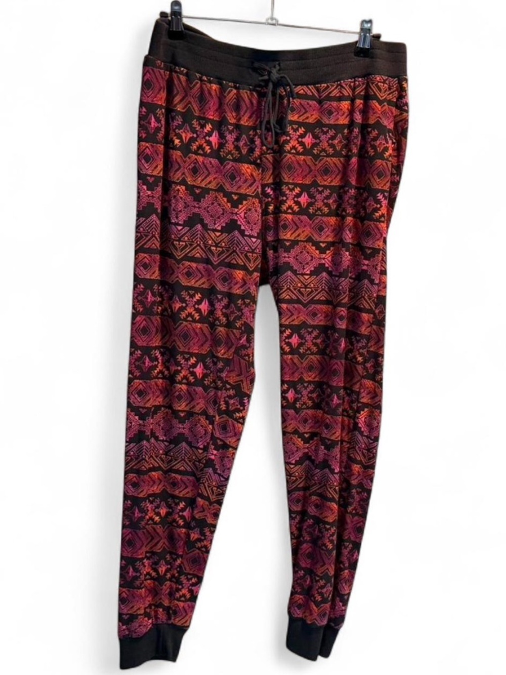 Hot Kiss patterned jogger pants with elastic waist Size XL